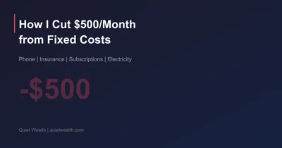 How I Cut $500 from Monthly Fixed Costs